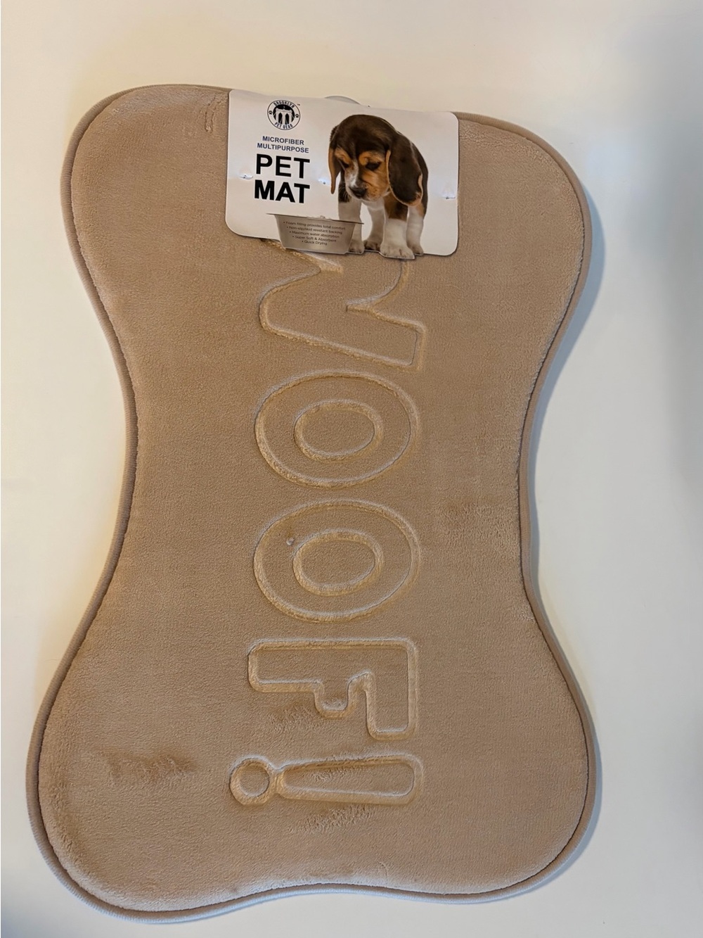 Pet Mat Bone-Shaped Dog Bed Pad - Beige